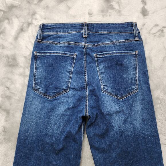 Kut From The Kloth Jeans Womens 2 Blue Ana High Rise Fab Ab Super Flare Stretch - Picture 7 of 16